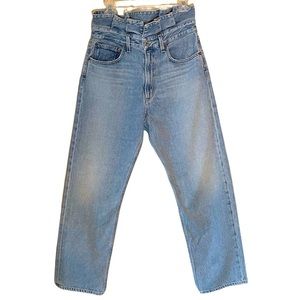 AGOLDE Ruffled Waist Band High Waisted Jeans